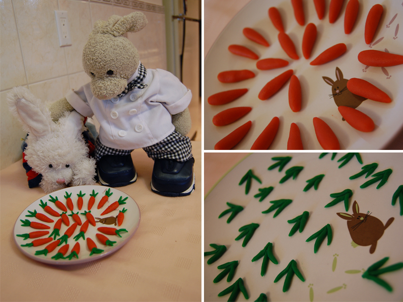 Carrot Cake with Marzipan Carrots Show Picture